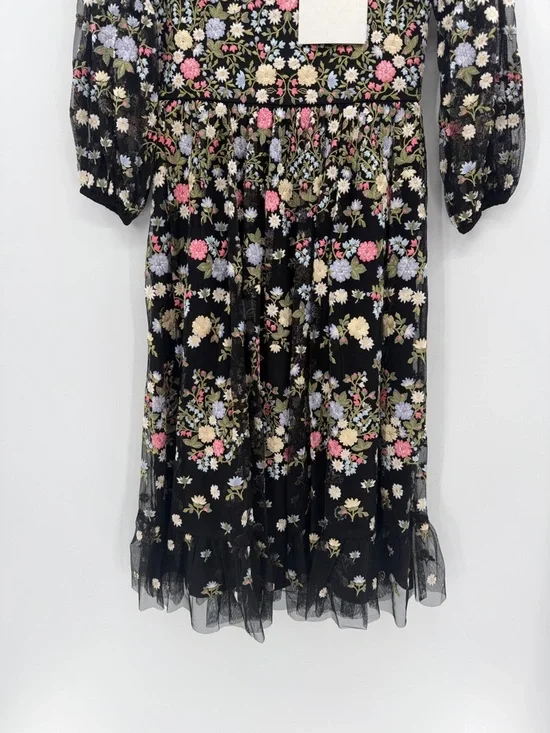 Mac Duggal Girls Floral Embroidered Dress - Black - 10 - New with tags - Picture 5 of 10